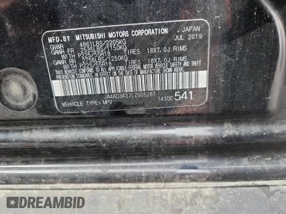 2020 Mitsubishi Outlander SE с VIN JA4AD3A37LZ005287, выставлен на аукционе Copart как лот 84009995 с пробегом 143 629 миль миль и Списание • Salvage title. История ставок и продаж доступна на DreamBid. Изображение 12.