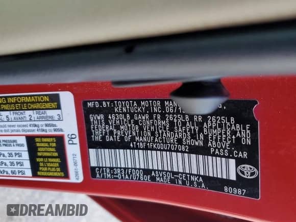 2013 Toyota Camry LE with VIN 4T1BF1FK0DU707082, listed as a Copart auction lot 90370835 with 146,282 mi miles and Clean title. Bid and sale history available at DreamBid. Image 12.