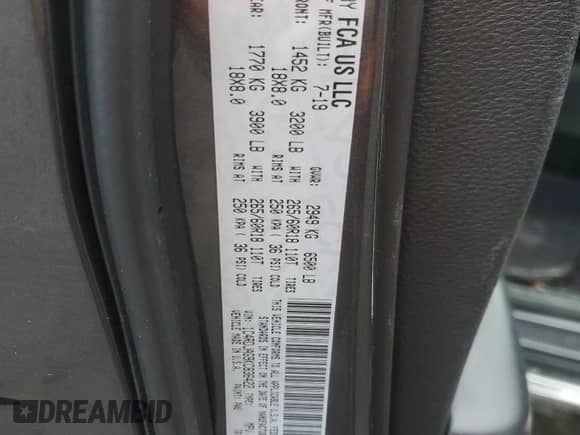 2019 Dodge Durango SXT с VIN 1C4RDJAG9KC836422, выставлен на аукционе Copart как лот 43336885 с пробегом 77 101 миль миль и Списание • Salvage title. История ставок и продаж доступна на DreamBid. Изображение 13.
