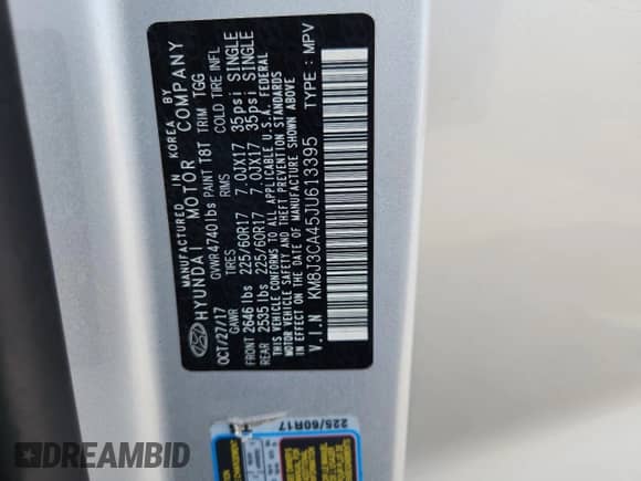 2018 Hyundai Tucson SEL Plus с VIN KM8J3CA45JU613395, выставлен на аукционе Copart как лот 69246535 с пробегом 150 828 миль миль и Списание • Salvage title. История ставок и продаж доступна на DreamBid. Изображение 13.