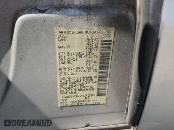 2014 Nissan Frontier S z VIN 1N6AD0EVXEN717297, wystawiony jako Copart lot #53558875 z przebiegiem 173 004 mil mil oraz Szkoda całkowita • Salvage title. Historia ofert i sprzedaży dostępna na DreamBid. Obrazek 12.