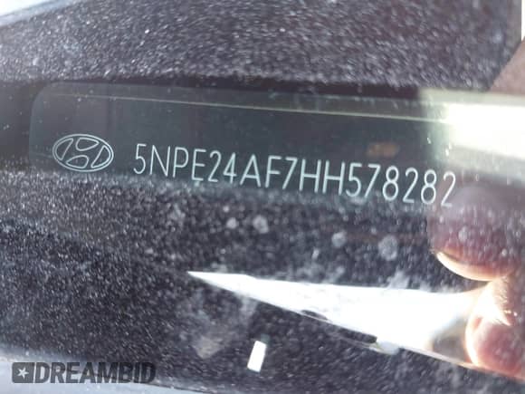 2017 Hyundai Sonata SE with VIN 5NPE24AF7HH578282, listed as a IAAI auction lot 42967914 with Not provided miles and . Bid and sale history available at DreamBid. Image 9.