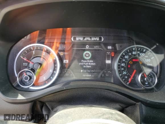 2021 Ram 1500 Big Horn with VIN 1C6RREFM7MN795066, listed as a Copart auction lot 60874695 with 101,089 mi miles and Salvage title. Bid and sale history available at DreamBid. Image 9.