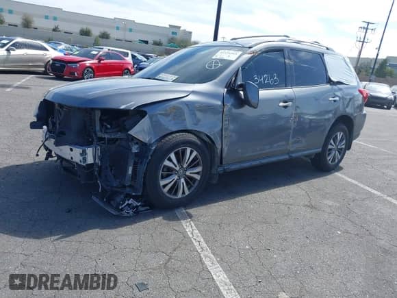 2019 Nissan Pathfinder SL with VIN 5N1DR2MN0KC590819, listed as a IAAI auction lot 41534263 with 75,580 mi miles and . Bid and sale history available at DreamBid. Image 2.