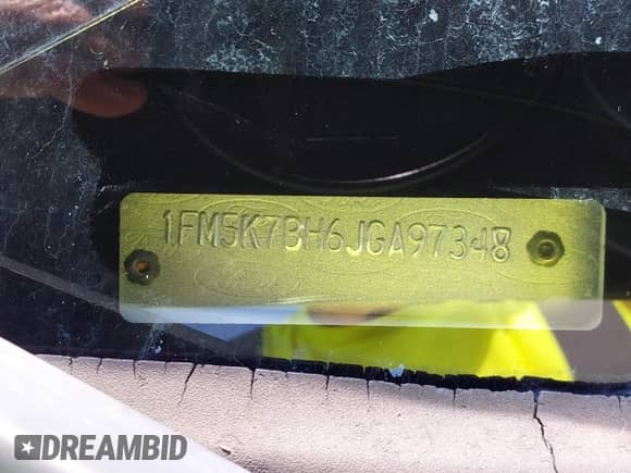 2018 Ford Explorer with VIN 1FM5K7BH6JGA97348, listed as a IAAI auction lot 42131178 with 127,952 mi miles and . Bid and sale history available at DreamBid. Image 9.