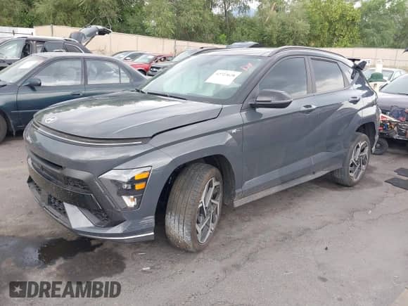 2024 Hyundai Kona N Line with VIN KM8HACA36RU093537, listed as a IAAI auction lot 42723628 with 17,570 mi miles and . Bid and sale history available at DreamBid. Image 16.