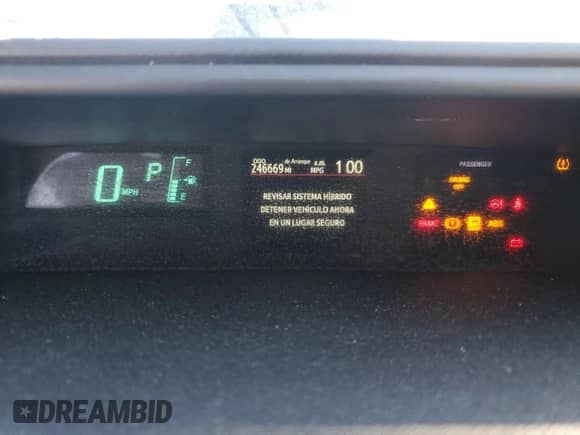 2012 Toyota Prius One с VIN JTDKDTB30C1011682, выставлен на аукционе Copart как лот 87468755 с пробегом 246 669 миль миль и Списание • Salvage title. История ставок и продаж доступна на DreamBid. Изображение 9.