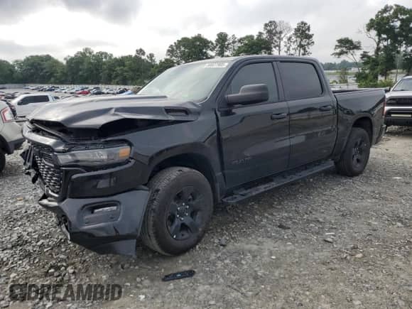 2025 Ram 1500 Tradesman with VIN 1C6RRFGG5SN592771, listed as a Copart auction lot 59027905 with 10,450 mi miles and Salvage title. Bid and sale history available at DreamBid. Image 1.