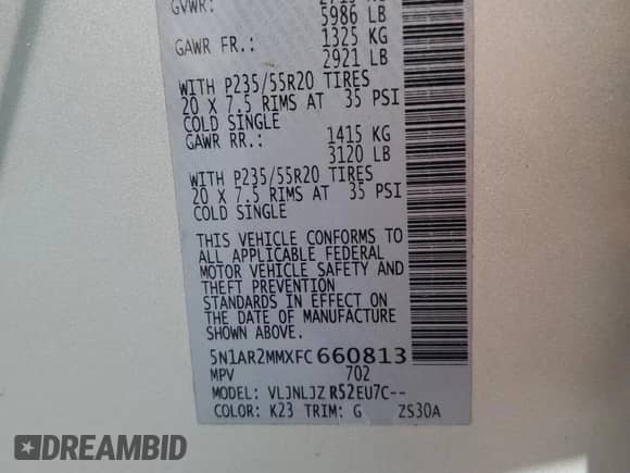 2015 Nissan Pathfinder SV z VIN 5N1AR2MMXFC660813, wystawiony jako Copart lot #84643405 z przebiegiem 213 184 mil mil oraz Czysty tytuł • Clean title. Historia ofert i sprzedaży dostępna na DreamBid. Obrazek 13.