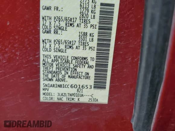2012 Nissan Pathfinder Silver Edition with VIN 5N1AR1NB1CC601653, listed as a Copart auction lot 53809565 with 164,794 mi miles and Salvage title. Bid and sale history available at DreamBid. Image 13.