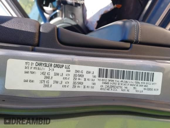 2014 Jeep Grand Cherokee Limited с VIN 1C4RJEBM5EC427701, выставлен на аукционе IAAI как лот 43447924 с пробегом 203 431 миль миль и . История ставок и продаж доступна на DreamBid. Изображение 9.