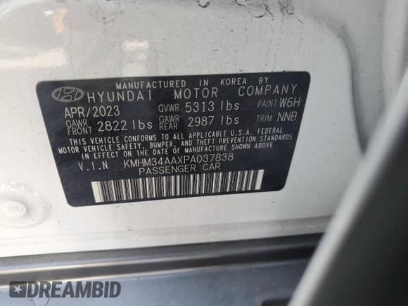 2023 Hyundai Ioniq 6 SEL с VIN KMHM34AAXPA037838, выставлен на аукционе Copart как лот 80084113 с пробегом 7 615 миль миль и . История ставок и продаж доступна на DreamBid. Изображение 12.