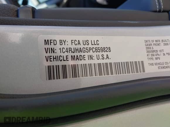 2023 Jeep Grand Cherokee Laredo with VIN 1C4RJHAG5PC659828, listed as a IAAI auction lot 43418211 with 27,942 mi miles and . Bid and sale history available at DreamBid. Image 9.