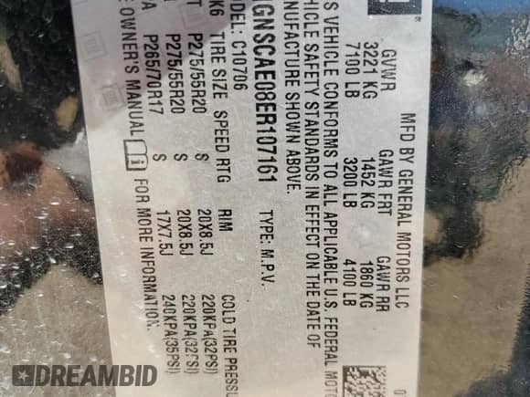 2014 Chevrolet Tahoe LS с VIN 1GNSCAE08ER107161, выставлен на аукционе Copart как лот 48582565 с пробегом 287 241 миль миль и Списание • Salvage title. История ставок и продаж доступна на DreamBid. Изображение 12.