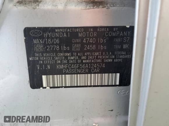 2006 Hyundai Azera SE с VIN KMHFC46F56A124574, выставлен на аукционе Copart как лот 81316615 с пробегом 175 264 миль миль и Списание • Salvage title. История ставок и продаж доступна на DreamBid. Изображение 12.