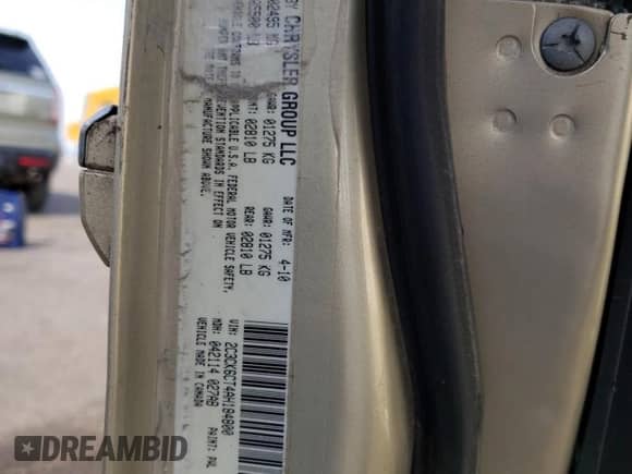 2010 Chrysler 300 C with VIN 2C3CK6CT4AH184800, listed as a Copart auction lot 77340514 with Not provided miles and Salvage title. Bid and sale history available at DreamBid. Image 12.