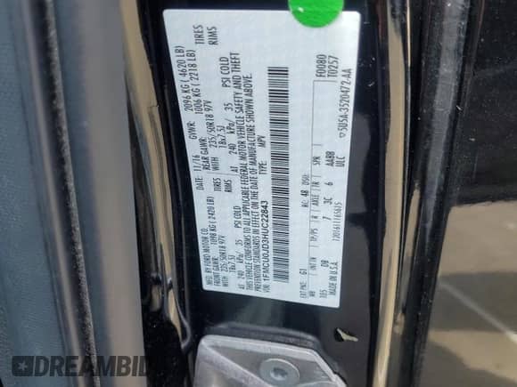 2017 Ford Escape Titanium с VIN 1FMCU0JD3HUC22843, выставлен на аукционе Copart как лот 64281665 с пробегом 155 907 миль миль и Списание • Salvage title. История ставок и продаж доступна на DreamBid. Изображение 13.