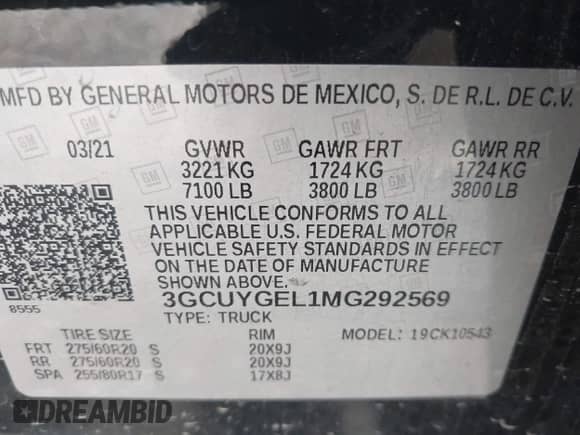 2021 Chevrolet Silverado 1500 LTZ with VIN 3GCUYGEL1MG292569, listed as a IAAI auction lot 42303348 with 43,636 mi miles and . Bid and sale history available at DreamBid. Image 9.