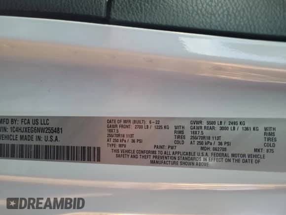 2022 Jeep Wrangler Unlimited Sahara с VIN 1C4HJXEG6NW255481, выставлен на аукционе Copart как лот 49181705 с пробегом 8 206 миль миль и Чистый • Clean title. История ставок и продаж доступна на DreamBid. Изображение 10.