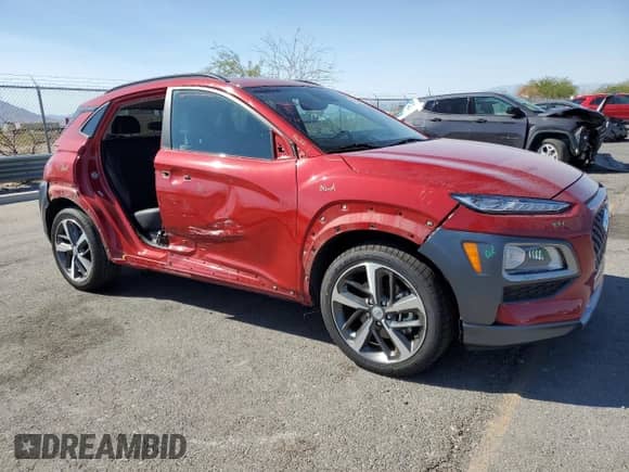 2021 Hyundai Kona Ultimate with VIN KM8K53A51MU712078, listed as a Copart auction lot 80529355 with 23,202 mi miles and Salvage title. Bid and sale history available at DreamBid. Image 4.