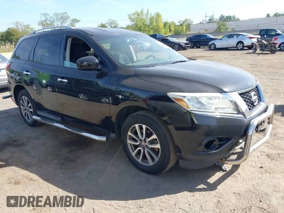 2014 Nissan Pathfinder Platinum with VIN 5N1AR2MM2EC667527, listed as a IAAI auction lot 43372234 with 108,581 mi miles and . Bid and sale history available at DreamBid. Image 1.