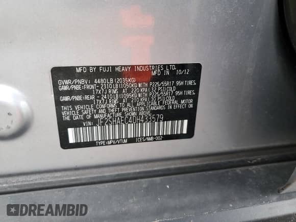 2013 Subaru Forester X Limited z VIN JF2SHAEC4DH433579, wystawiony jako Copart lot #66439005 z przebiegiem 115 845 mil mil oraz Szkoda całkowita • Salvage title. Historia ofert i sprzedaży dostępna na DreamBid. Obrazek 12.