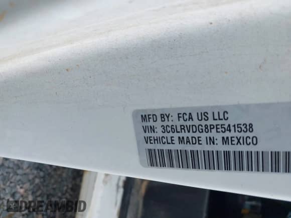 2023 Ram ProMaster Cargo с VIN 3C6LRVDG8PE541538, выставлен на аукционе IAAI как лот 43130640 с пробегом 54 168 миль миль и . История ставок и продаж доступна на DreamBid. Изображение 9.