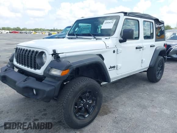 2024 Jeep Wrangler Sport S с VIN 1C4PJXDG9RW308614, выставлен на аукционе IAAI как лот 42026232 с пробегом 4 987 миль миль и . История ставок и продаж доступна на DreamBid. Изображение 17.