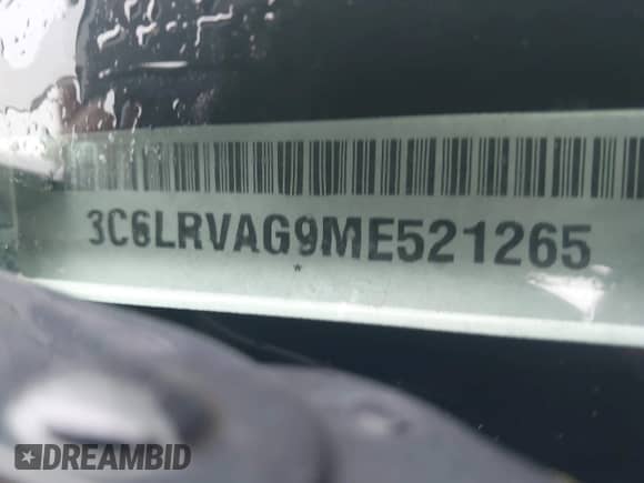 2021 Ram ProMaster Cargo z VIN 3C6LRVAG9ME521265, wystawiony jako IAAI lot #42277174 z przebiegiem 47 023 mil mil oraz . Historia ofert i sprzedaży dostępna na DreamBid. Obrazek 17.