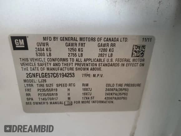 2012 Chevrolet Equinox LTZ с VIN 2GNFLGE57C6194253, выставлен на аукционе Copart как лот 84806515 с пробегом 156 048 миль миль и Списание • Salvage title. История ставок и продаж доступна на DreamBid. Изображение 13.