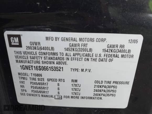 2006 Chevrolet TrailBlazer LS z VIN 1GNET16S066153521, wystawiony jako IAAI lot #42319067 z przebiegiem 205 759 mil mil oraz . Historia ofert i sprzedaży dostępna na DreamBid. Obrazek 9.