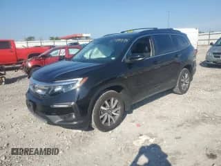 2022 Honda Pilot EX-L with VIN 5FNYF6H55NB033038, listed as a Copart auction lot 65999195 with 33,582 mi miles and Salvage title. Bid and sale history available at DreamBid. Image 1.