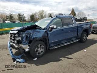 2024 GMC Sierra 1500 SLE with VIN 1GTUUBED7RZ324617, listed as a Copart auction lot 53523125 with 1,047 mi miles and Salvage title. Bid and sale history available at DreamBid. Image 1.