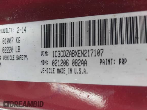 2014 Dodge Avenger SE с VIN 1C3CDZABXEN217107, выставлен на аукционе IAAI как лот 42192702 с пробегом 84 428 миль миль и . История ставок и продаж доступна на DreamBid. Изображение 9.