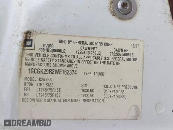 1998 Chevrolet Silverado 2500 с VIN 1GCGK29R2WE162374, выставлен на аукционе IAAI как лот 42096683 с пробегом 104 600 миль миль и . История ставок и продаж доступна на DreamBid. Изображение 9.
