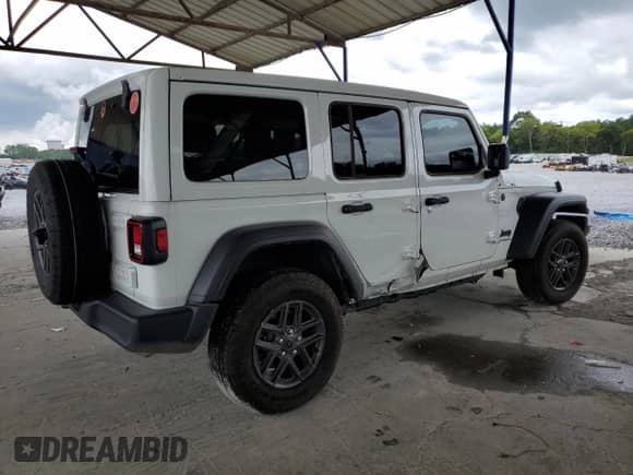2024 Jeep Wrangler Sport S z VIN 1C4PJXDN5RW358537, wystawiony jako Copart lot #70060475 z przebiegiem 7 644 mil mil oraz Szkoda całkowita • Salvage title. Historia ofert i sprzedaży dostępna na DreamBid. Obrazek 3.