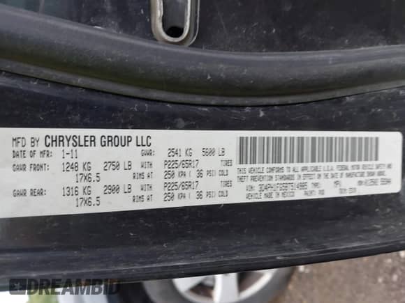 2011 Dodge Journey Mainstreet с VIN 3D4PH1FG5BT514985, выставлен на аукционе IAAI как лот 42315269 с пробегом 160 089 миль миль и . История ставок и продаж доступна на DreamBid. Изображение 9.