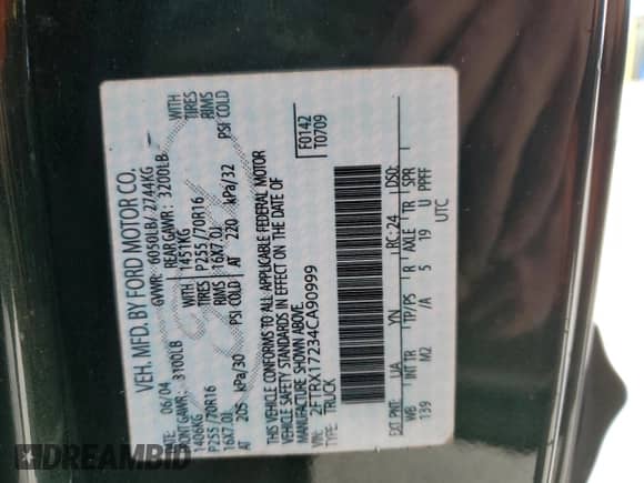 2002 Ford F-150 XL with VIN 1FTRX17262NB49356, listed as a Copart auction lot 81208245 with 183,325 mi miles and Salvage title. Bid and sale history available at DreamBid. Image 13.