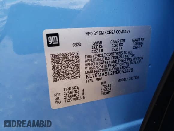 2024 Chevrolet TrailBlazer ACTIV z VIN KL79MVSL2RB051479, wystawiony jako Copart lot #63227425 z przebiegiem 1 813 mil mil oraz Szkoda całkowita • Salvage title. Historia ofert i sprzedaży dostępna na DreamBid. Obrazek 12.