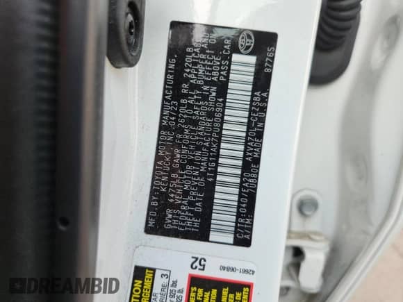 2023 Toyota Camry SE z VIN 4T1G11AK7PU806904, wystawiony jako Copart lot #70753605 z przebiegiem 30 396 mil mil oraz Szkoda całkowita • Salvage title. Historia ofert i sprzedaży dostępna na DreamBid. Obrazek 12.