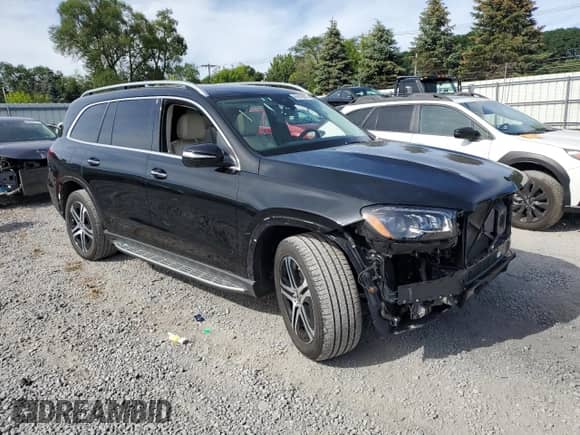 2022 Mercedes-Benz GLS 450 with VIN 4JGFF5KE7NA789470, listed as a Copart auction lot 69076875 with 39,081 mi miles and Salvage title. Bid and sale history available at DreamBid. Image 4.