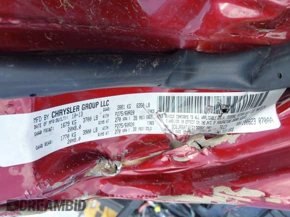 2014 Ram 1500 Express z VIN 3C6JR6AT4EG138950, wystawiony jako IAAI lot #42282723 z przebiegiem Nie podano mil oraz . Historia ofert i sprzedaży dostępna na DreamBid. Obrazek 9.