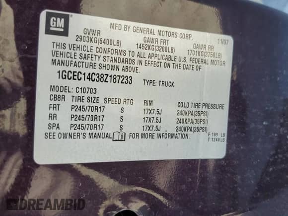 2008 Chevrolet Silverado 1500 Work Truck with VIN 1GCEC14C38Z187233, listed as a Copart auction lot 84241675 with 130,937 mi miles and Clean title. Bid and sale history available at DreamBid. Image 12.