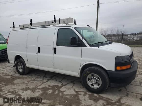 2019 Chevrolet Express Cargo with VIN 1GCWGAFP9K1367606, listed as a Copart auction lot 87336624 with 98,989 mi miles and Clean title. Bid and sale history available at DreamBid. Image 4.
