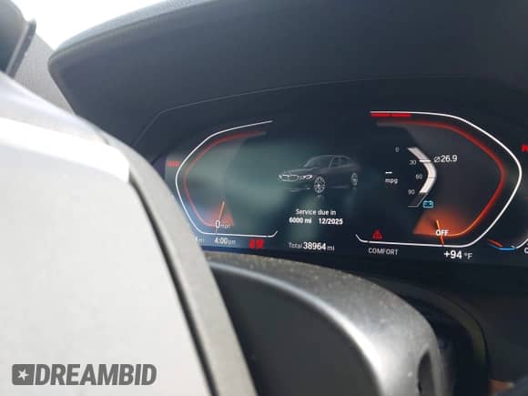 2022 BMW 3 Series 330i with VIN WBA5R1C05NFL77244, listed as a IAAI auction lot 41667834 with 38,964 mi miles and . Bid and sale history available at DreamBid. Image 7.