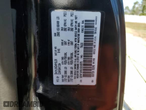 2001 Dodge 1500 with VIN 1B7HF16Y61S318375, listed as a Copart auction lot 87651905 with 309,733 mi miles and Salvage title. Bid and sale history available at DreamBid. Image 12.