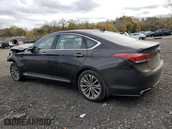 2015 Hyundai Genesis 3.8L with VIN KMHGN4JE8FU015232, listed as a Copart auction lot 90409925 with 123,472 mi miles and Salvage title. Bid and sale history available at DreamBid. Image 2.
