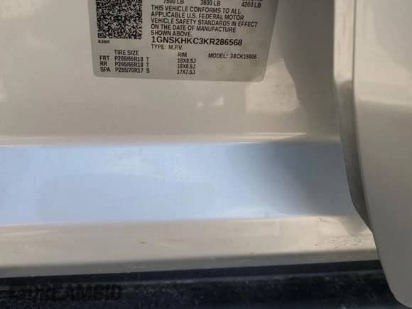 2019 Chevrolet Suburban LT с VIN 1GNSKHKC3KR286568, выставлен на аукционе Copart как лот 60929504 с пробегом 79 798 миль миль и Чистый • Clean title. История ставок и продаж доступна на DreamBid. Изображение 13.