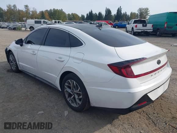 2021 Hyundai Sonata SEL with VIN KMHL64JA4MA166091, listed as a IAAI auction lot 43418703 with 81,562 mi miles and . Bid and sale history available at DreamBid. Image 3.