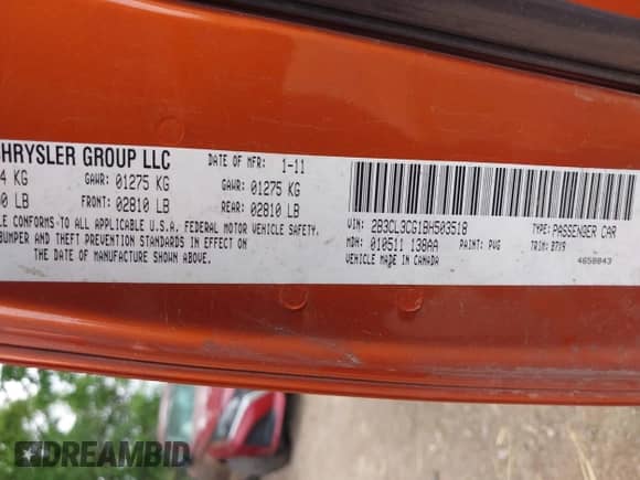 2011 Dodge Charger SE с VIN 2B3CL3CG1BH503518, выставлен на аукционе IAAI как лот 42245021 с пробегом 157 890 миль миль и . История ставок и продаж доступна на DreamBid. Изображение 9.